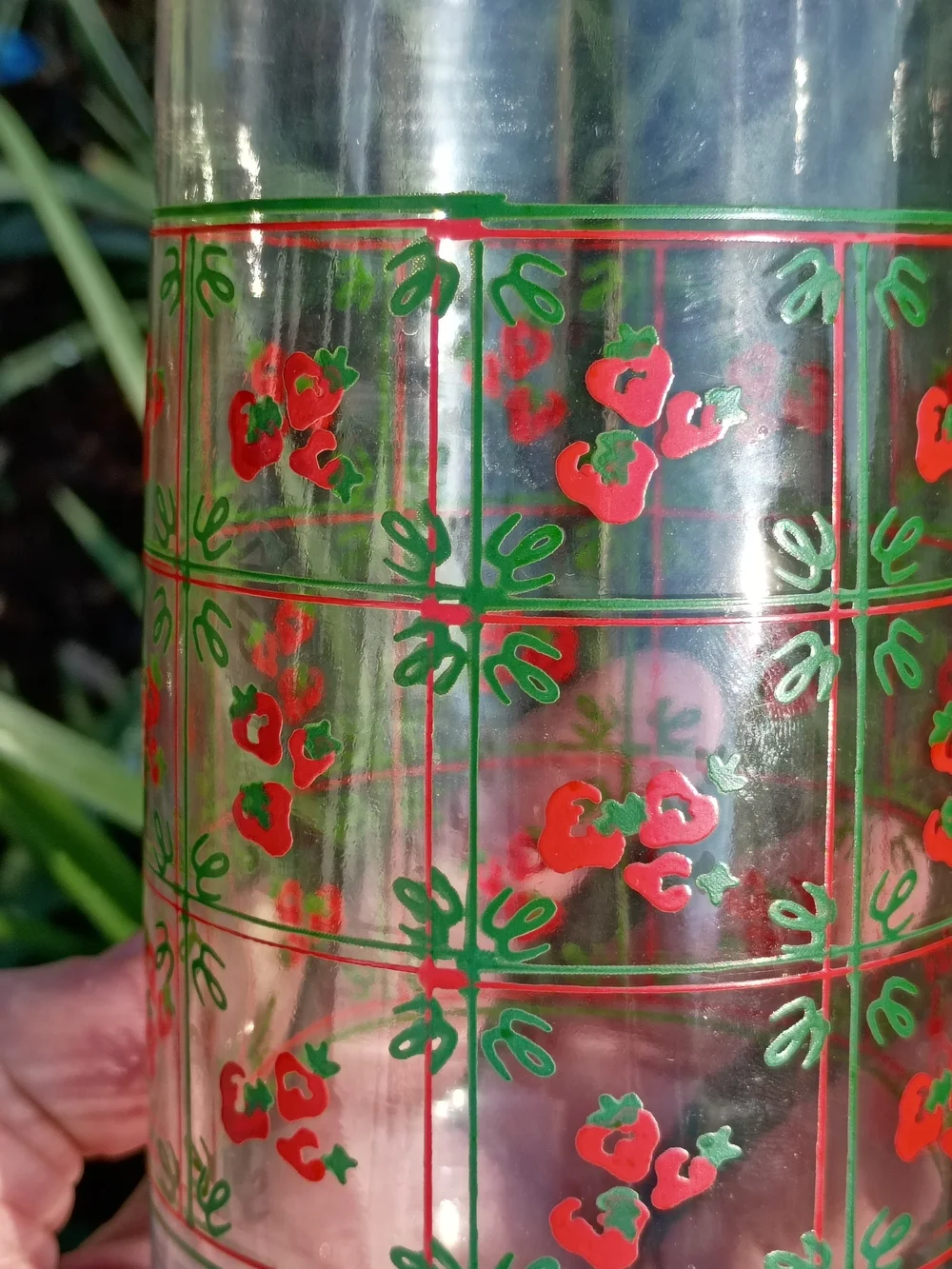 Vtg Set of Anchor Hocking Strawberry & Lattice 5